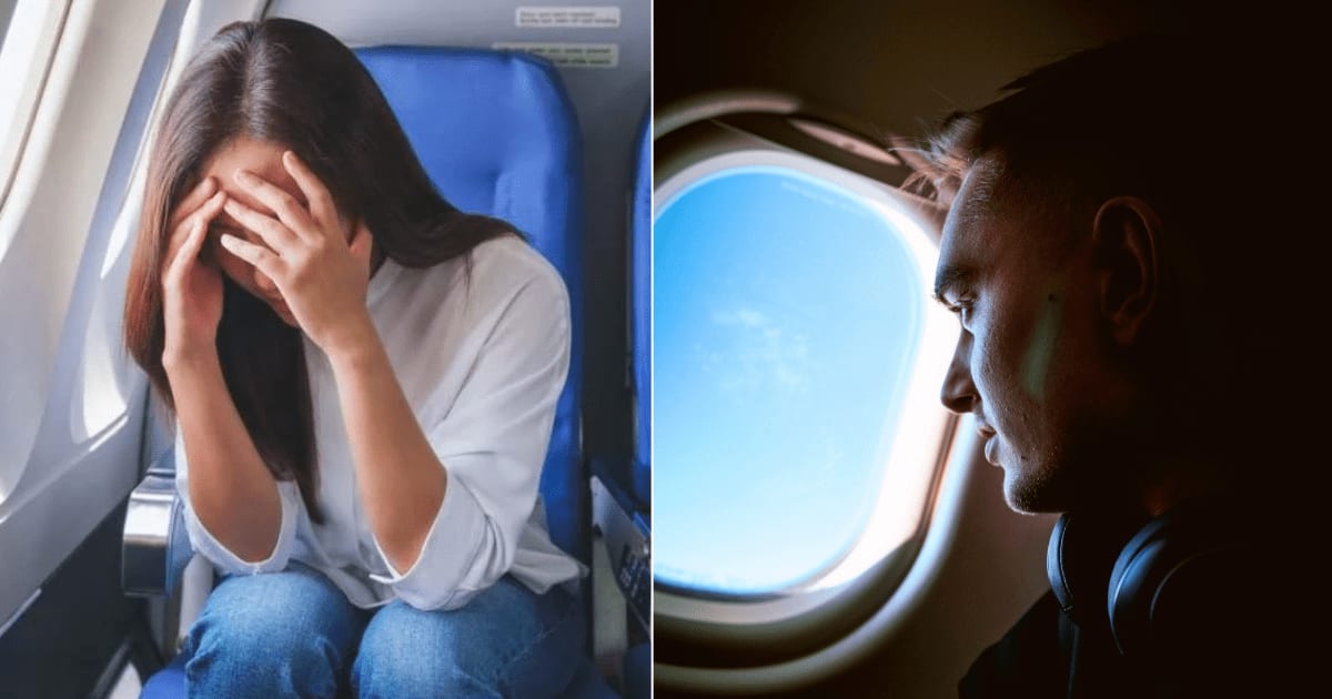 (L) A woman looks unwell on a plane. (R) A man looking out of a plane. (Representative Cover Image Source: L - Pexels| Farknot_Architect, R - Unsplash| Calvin Priddell)