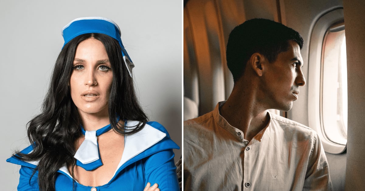 (L) A flight attendant looking frustrated. (R) A man sitting on a window seat in a plane. (Representative Cover Image Source: Pexels | (L)RDNE Stock project, (R) Madjid Atmania)