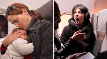 Mother was flying business class with her crying baby when a passenger yelled 'shut up' — what the woman said next left her deeply hurt