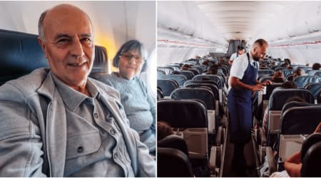 Flight attendant noticed an elderly passenger struggling to eat his meal — what he quietly did next turned a routine flight into a touching moment