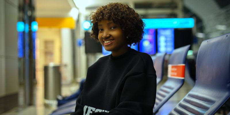 Woman at the airport (Representative Image Source: Pexels, Critical Smith)