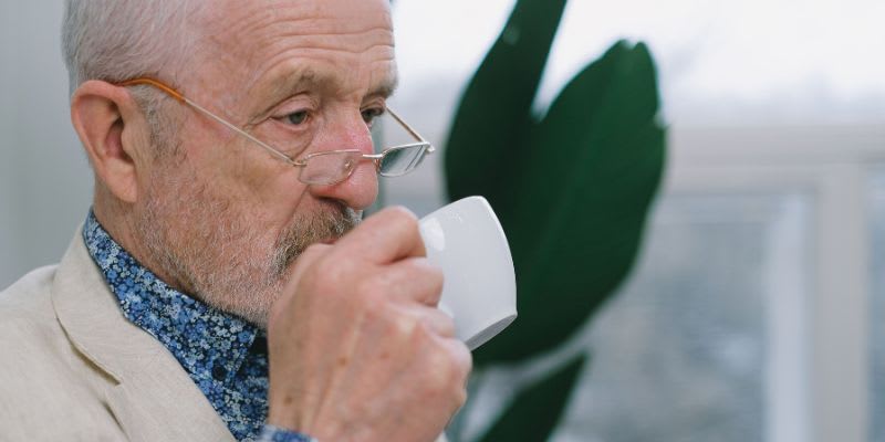 Old man drinking coffee (Representative Image Source: Pexels, SHVETS production)