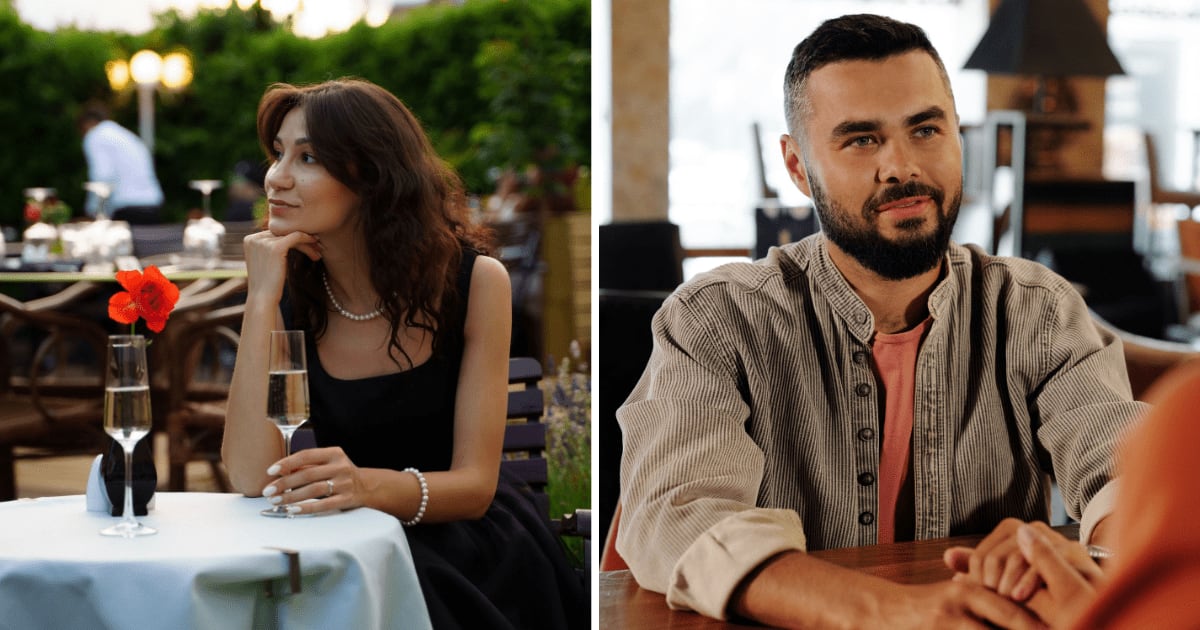 (L) Woman waiting for date. (R) Man looking at someone. (Representative Cover Image Source: Pexels | (L) Boris Ivas, (R) Jep Gambardella)
