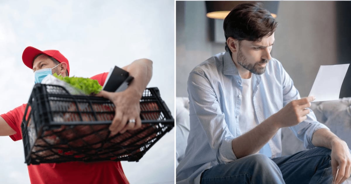 (L) A delivery guy delivering groceries. (R) A man reading a note. (Representative Cover Image Source: (L) Pexels | Kampus Production, (R) Getty Images| Photo by Zekvych) 