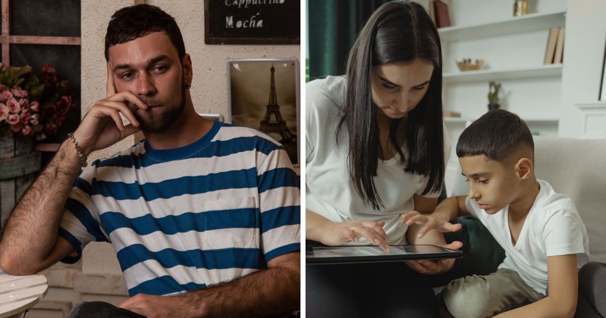 (L) Man at a cafe in deep thought (R) Woman and her son looking at iPad (Representative Cover Image Source: (L) Pexels, Radomir Jordanovic | (R) Pexels, Tima Miroshnichenko)