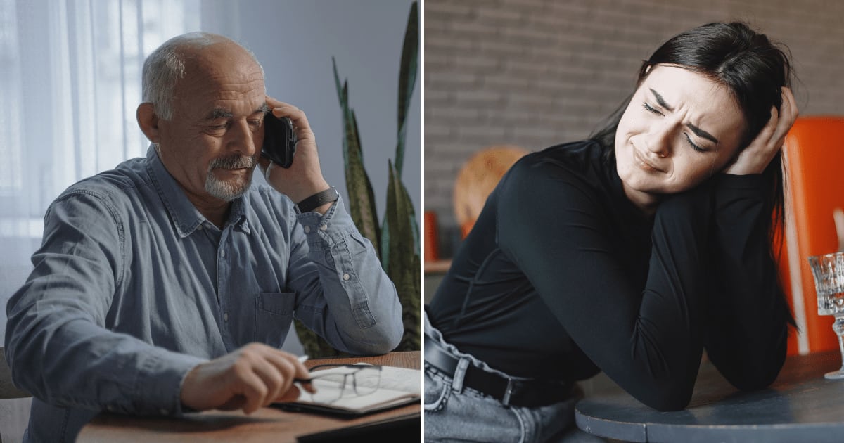 (L) An old man talking on phone. (R) A woman at her home crying while thinking about something. (Representative Cover Image Source: Pexels | (L) Tima Miroshnichenko, (R) V Gustavo Fring)