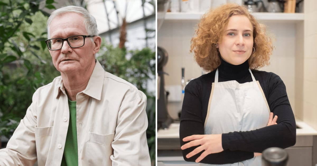 (L) Older man looking at someone. (R) Woman standing in shop. (Representative Cover Image Source: Pexels | (L) Marcus Aurelius, (R) Kampus Production)