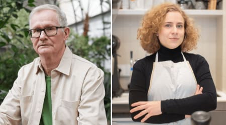 Woman made eye contact with a bagel shop employee as a man kept moving closer every time she stepped away — the worker knew exactly what to do
