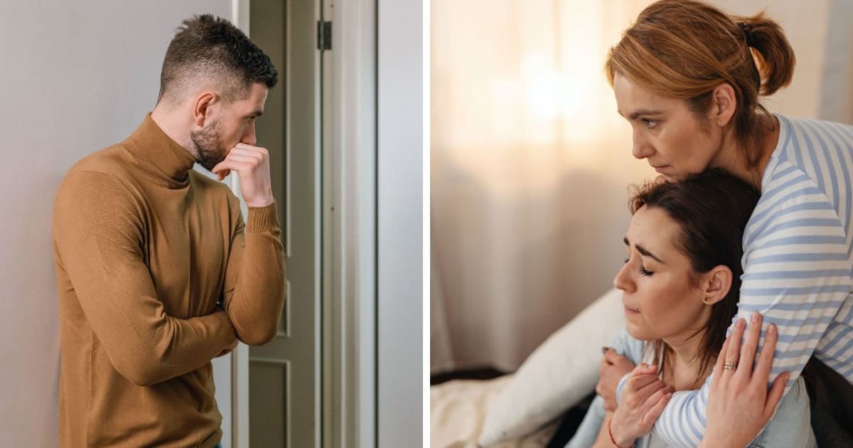 (L) Man trying to break into an apartment (R) Woman consoling her scared friend (Representative Cover Image Source: (L) Pexels, Alena Darmel | (R) Pexels, Kaboompics)