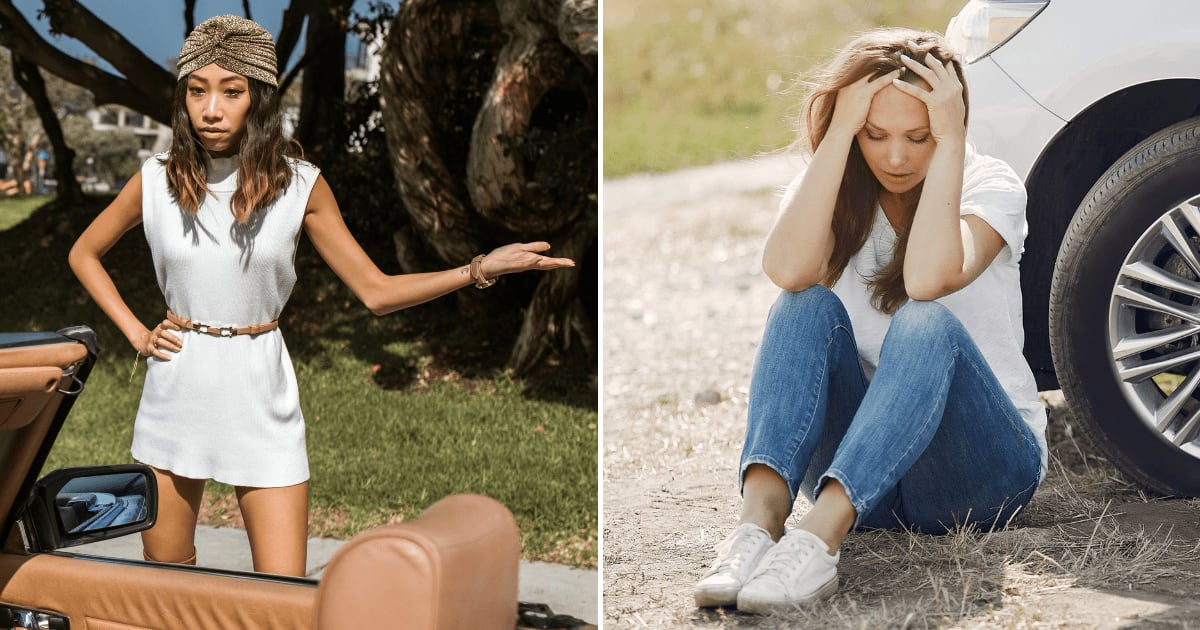 (L) A woman annoyed at driver parking their car. (R) A woman annoyed at her car parking. (Representative Cover Image Source: Pexels | (L) RDNE Stock project, (R)  Gustavo Fring)